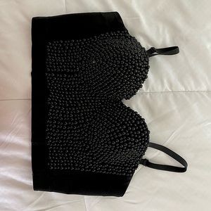 Black accent bustier